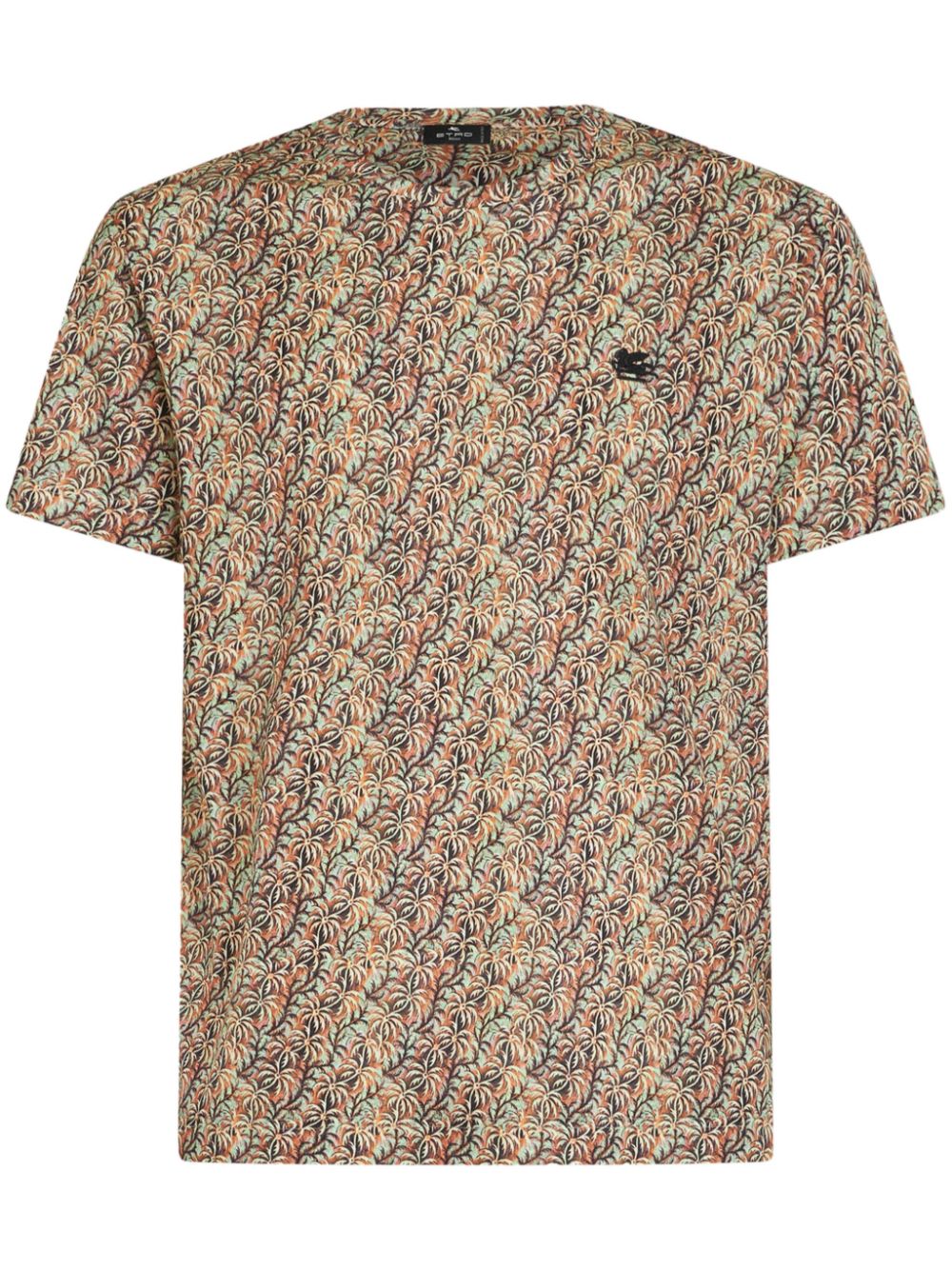 Palm tree-print cotton T-shirt - Orange