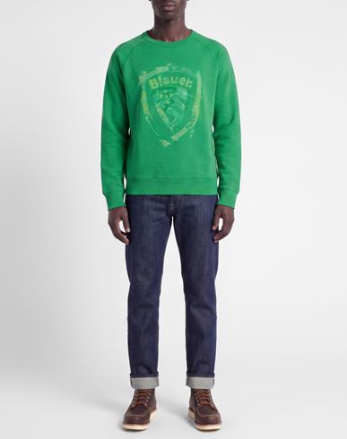 Man Sweatshirt Green Size XL Cotton