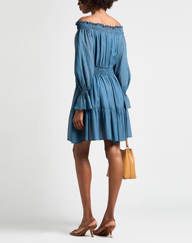 Woman Mini dress Slate blue Size 4 Viscose, Metal