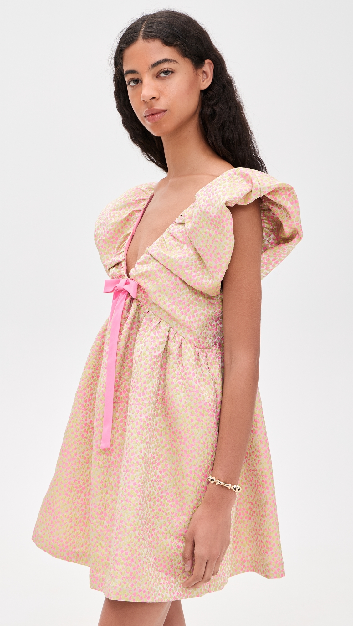 Jacquard Mini Dress Pink/Green