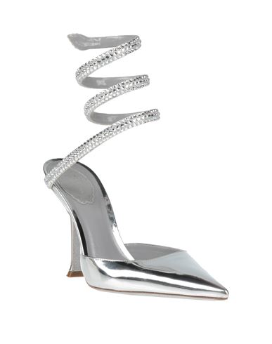 Rene' Caovilla Woman Pumps Silver Size 11 Textile fibers
