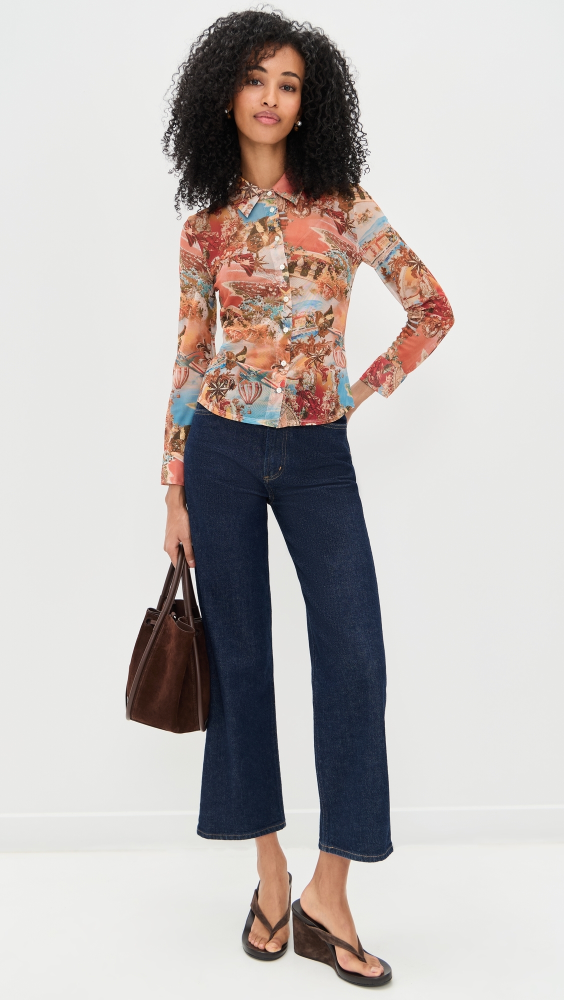 Indiana Fitted Blouse Multi Collage