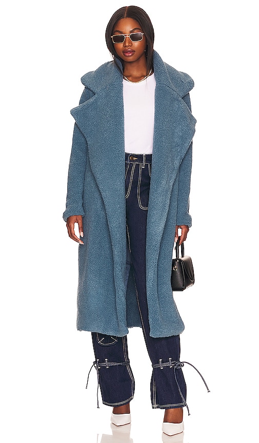 SNDYS x REVOLVE Teddy Coat in Teal. -  S also in