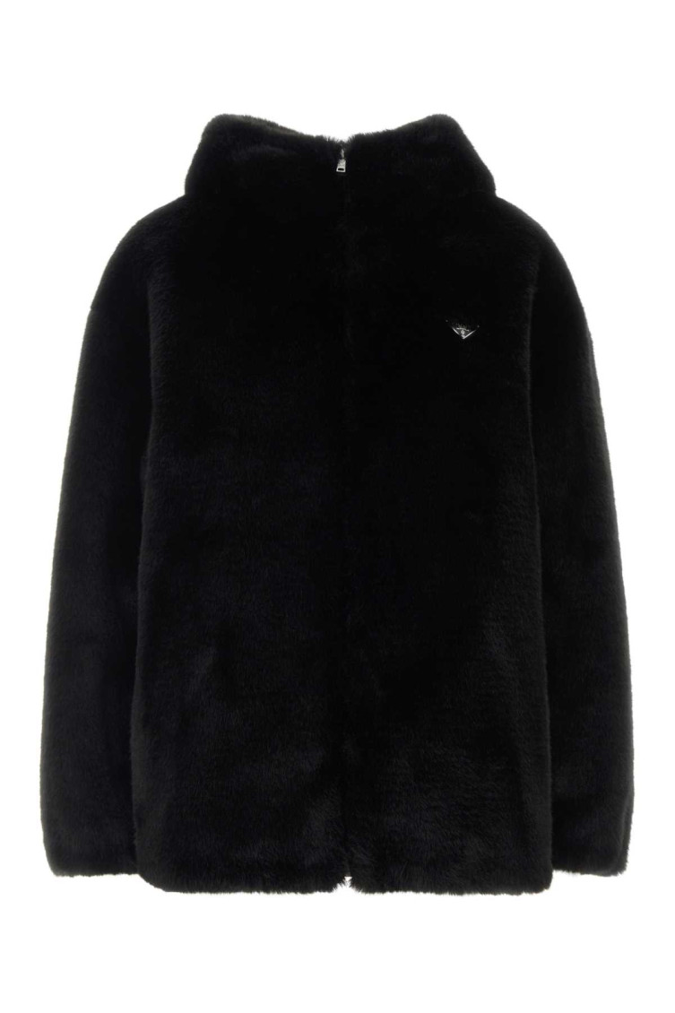 Prada - reversible eco fur hooded jacket