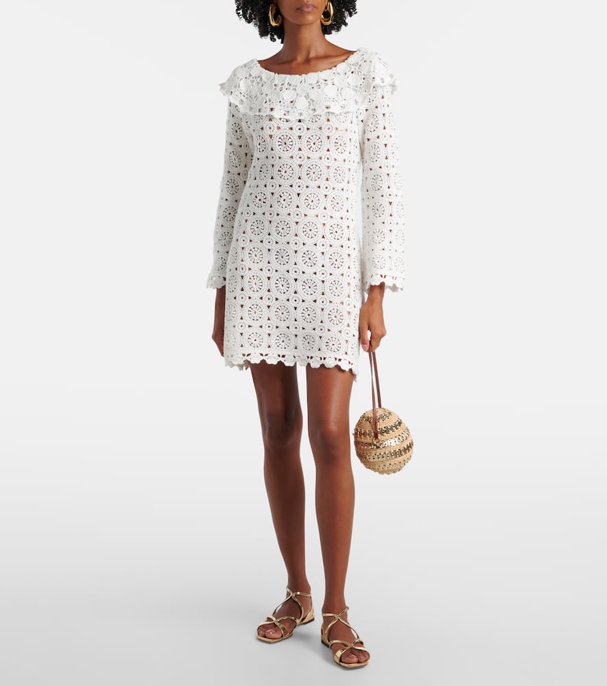 Envalira cotton crochet minidress