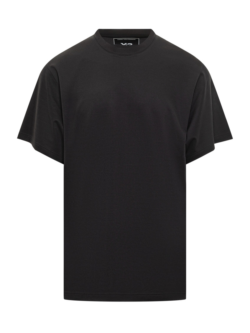 T-shirt In Black Wool And Polyester