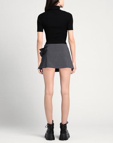 Woman Mini skirt Charcoal Size 2 Polyester, Rayon, Polyurethane