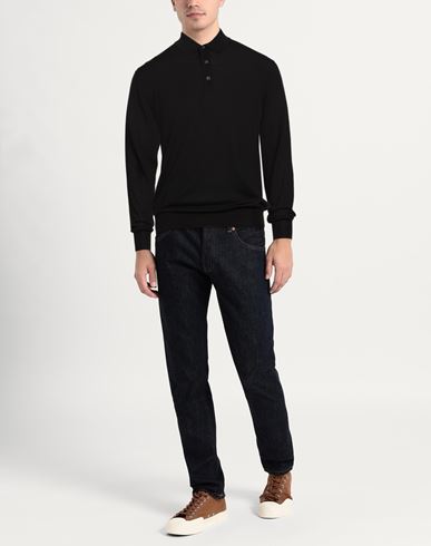 Man Sweater Black Size 40 Virgin Wool