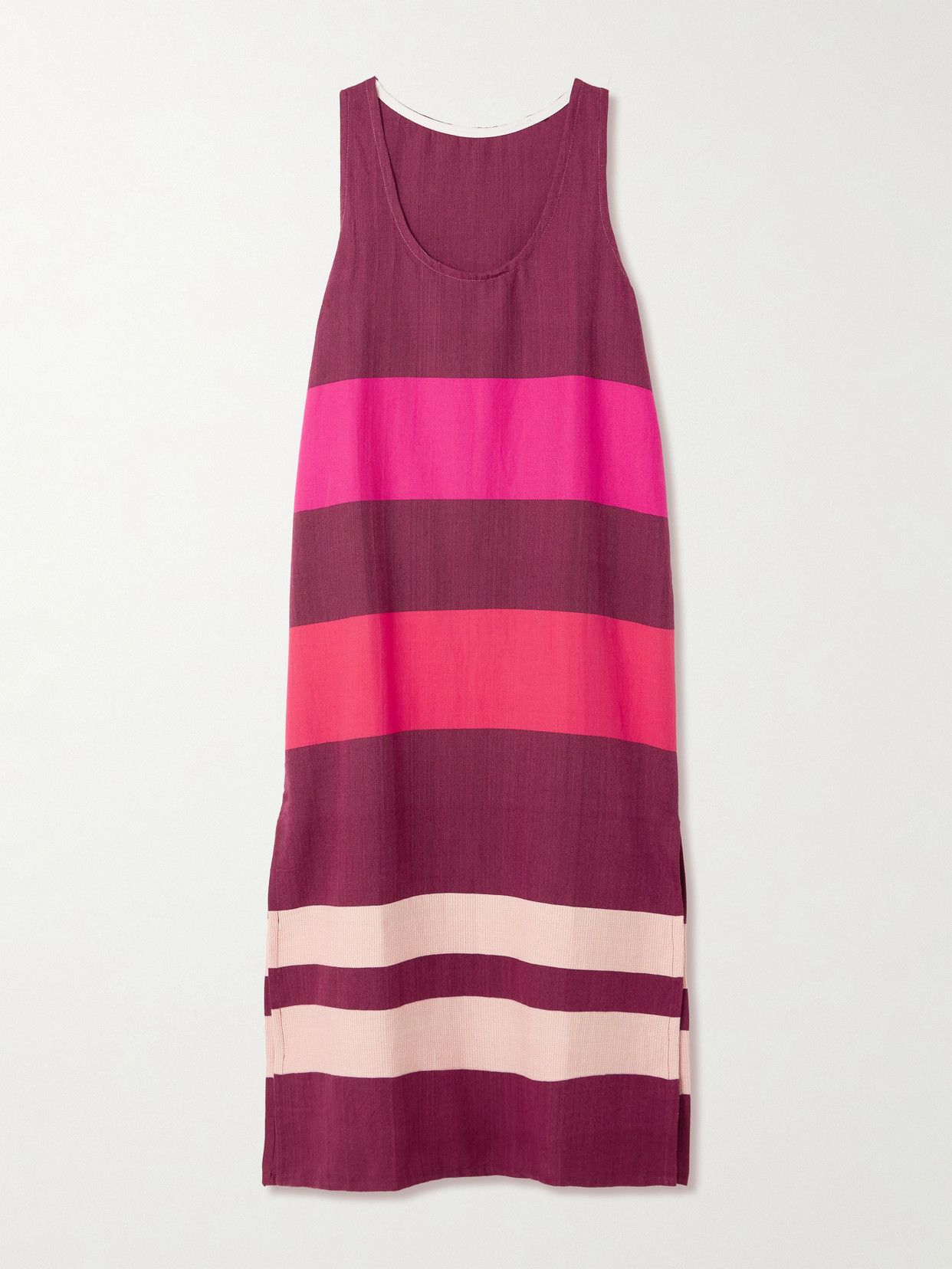 Lilian Striped Cotton Midi Dress - Pink
