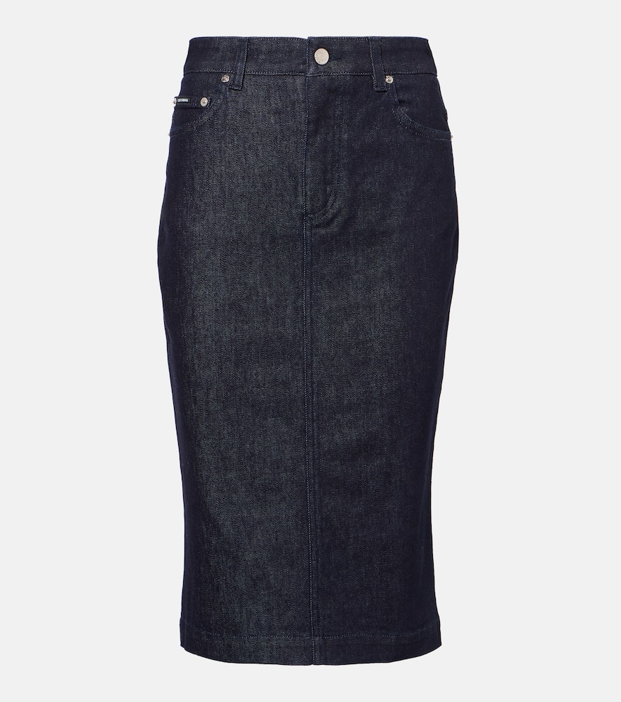 Denim midi skirt