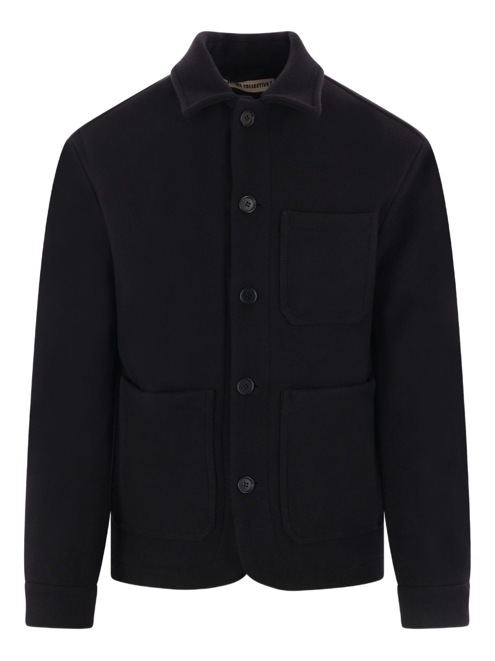 Button-closure patch-pocket jacket - Black