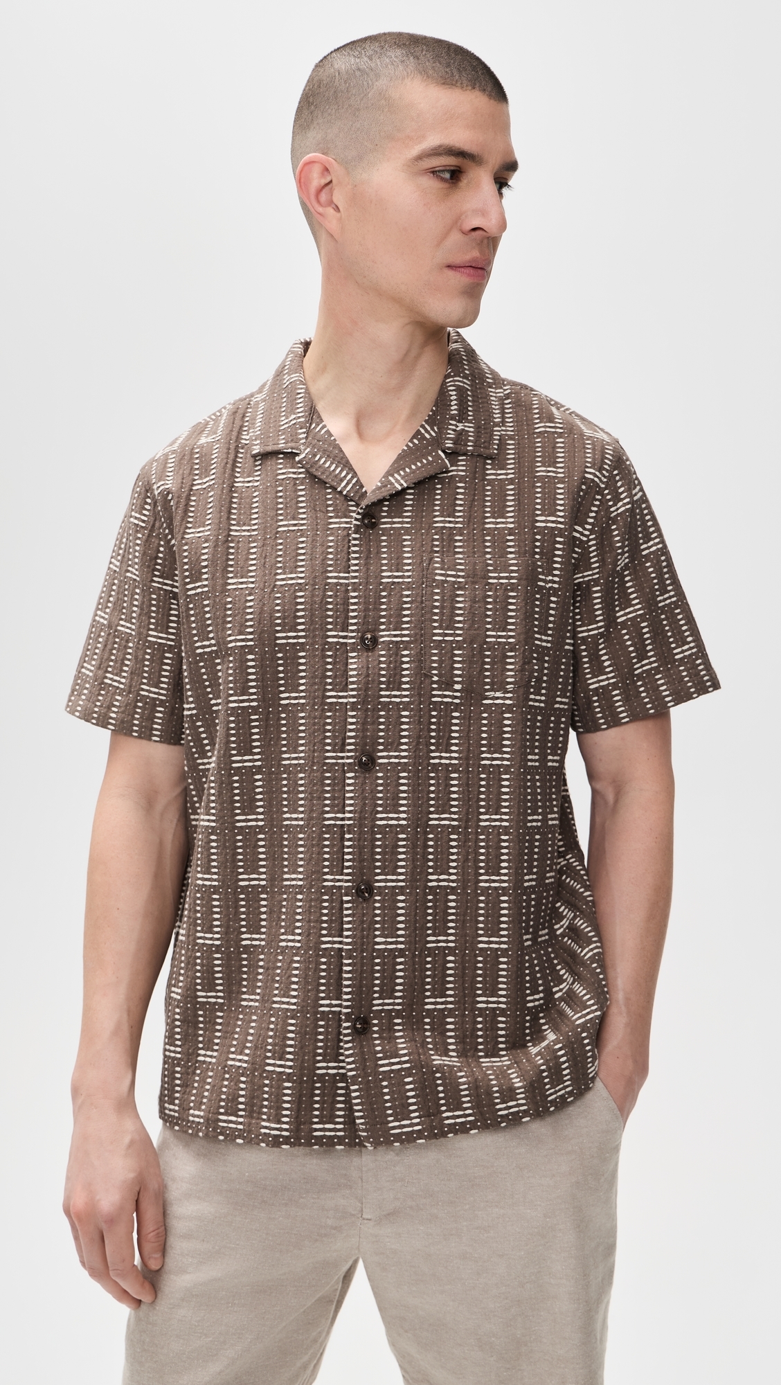 Dobby Resort Shirt Brown