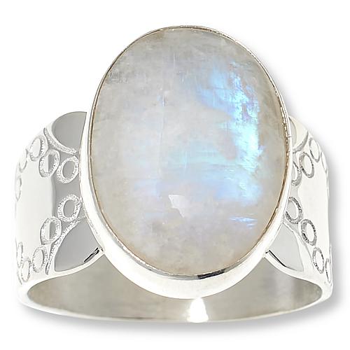 Sterling Silver Oval Moonstone Ring
