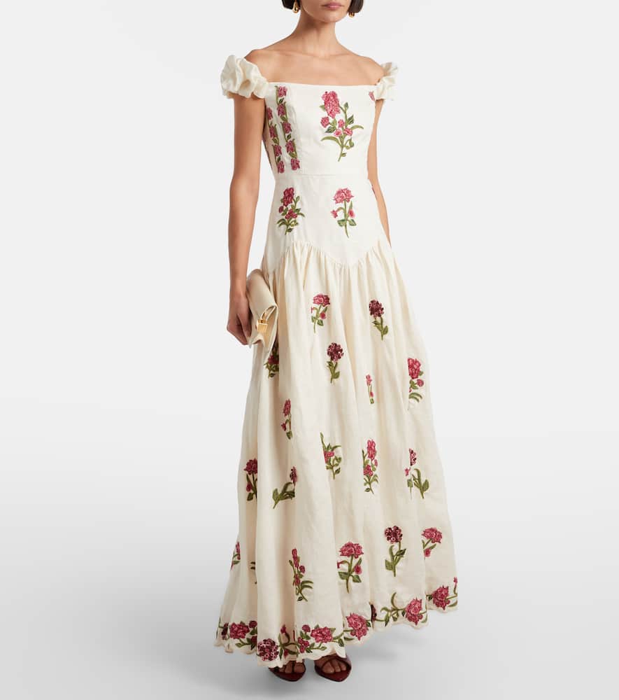 Siembra embroidered linen maxi dress