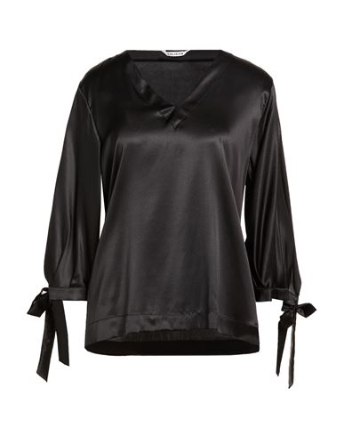 Woman Top Black Size 6 Silk, Elastane