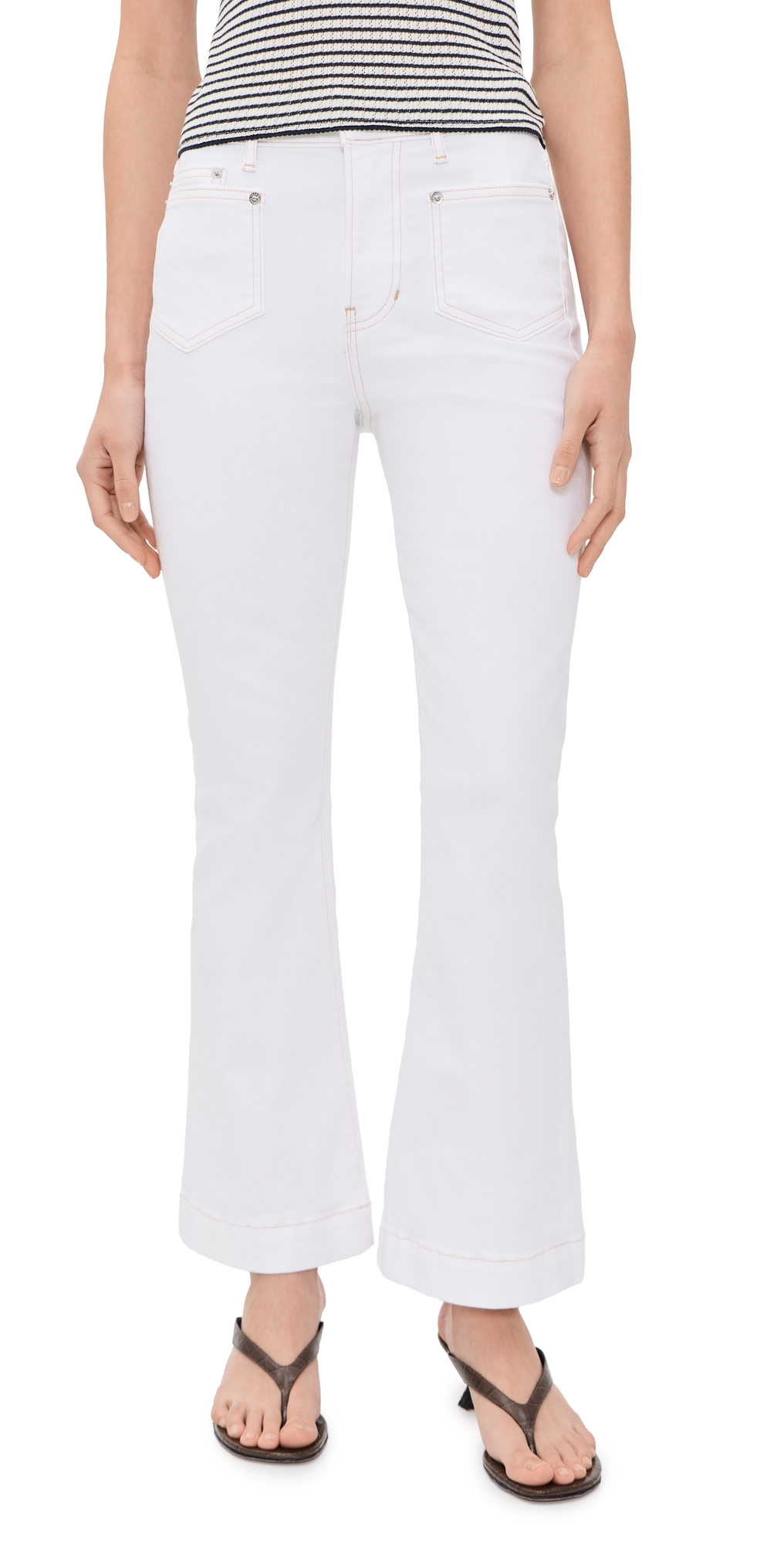 Carson Ankle Flare Jeans White