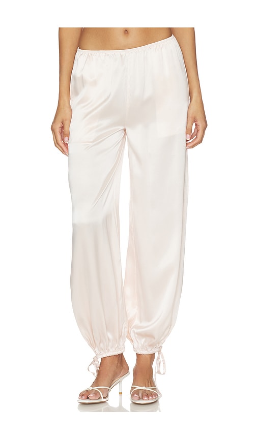 EAVES Dara Silk Pant in Blush - Blush. M also in XXS, XS, S