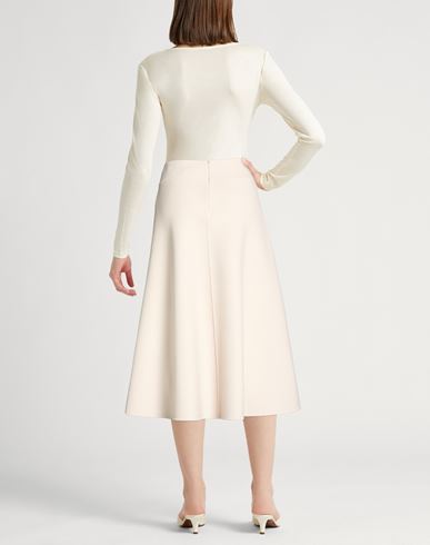 Woman Midi skirt Cream Size 6 Virgin Wool
