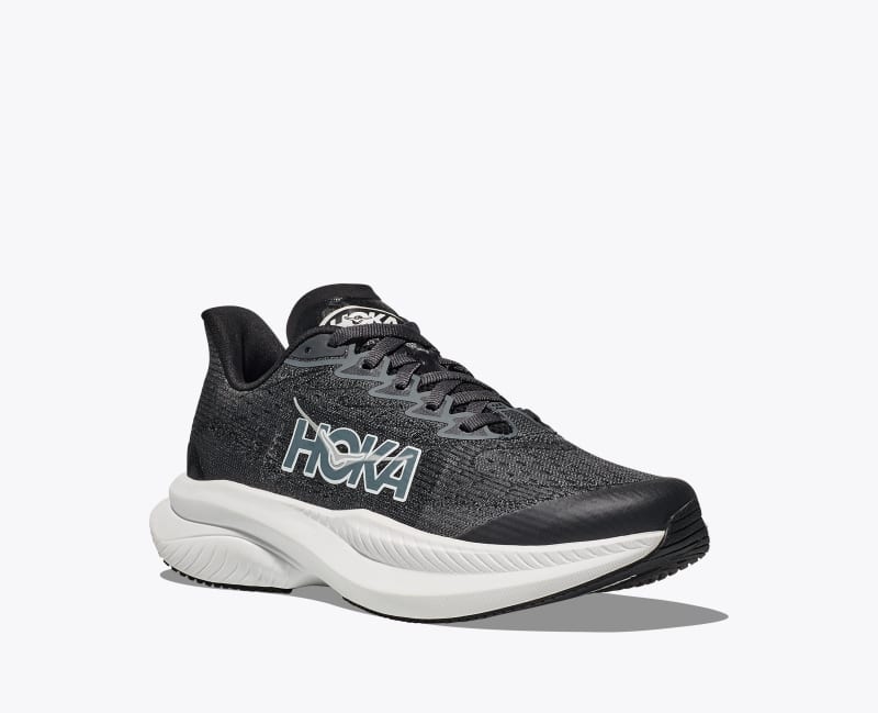 HOKA Mach 6 Shoes in Black/White