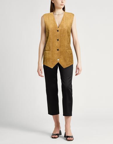 Chocolat Woman Tailored Vest Gold Size 2 Viscose