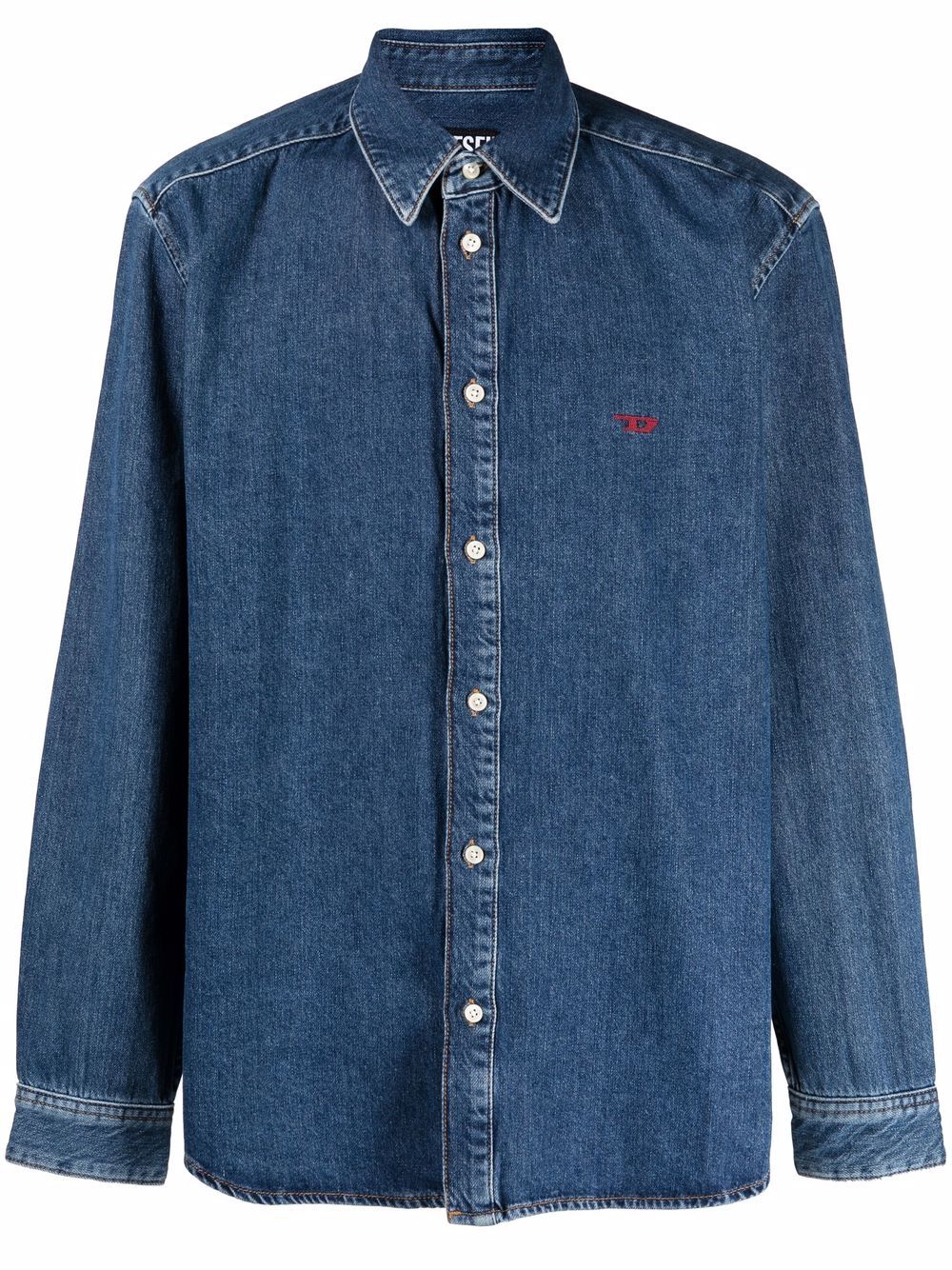 Long-sleeved denim shirt - Blue