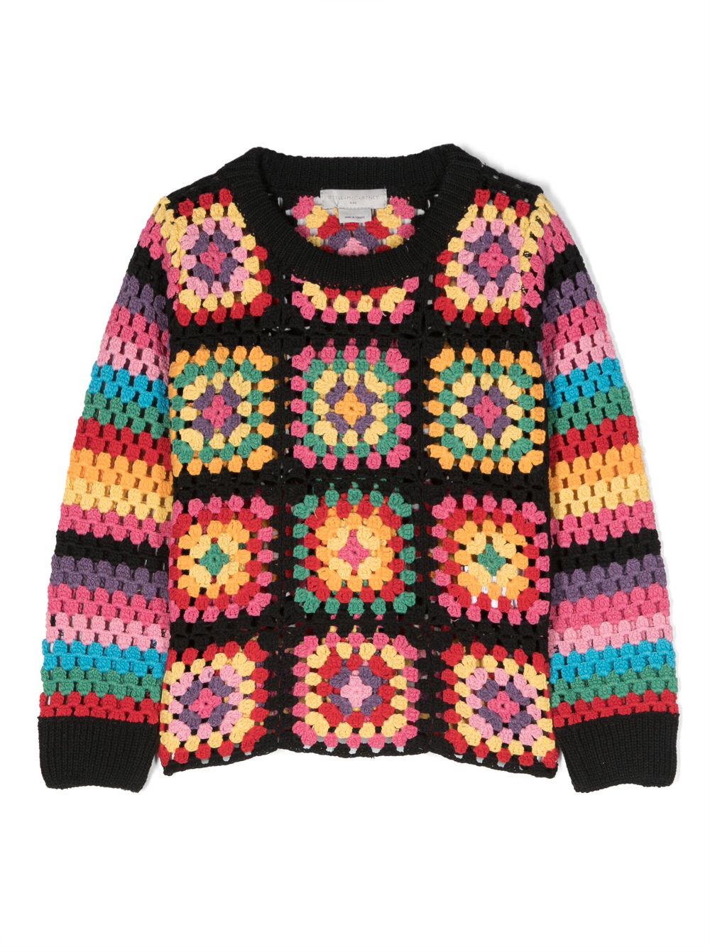 Intarsia-knit long-sleeve jumper - Black