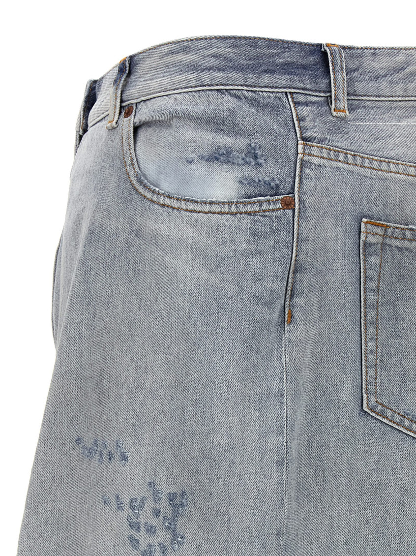 Asymmetrical Construction Skirt Skirts Light Blue