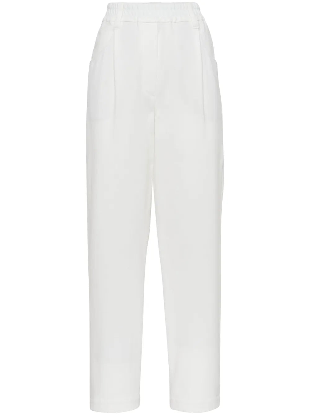 Tapered Cropped Trousers — White
