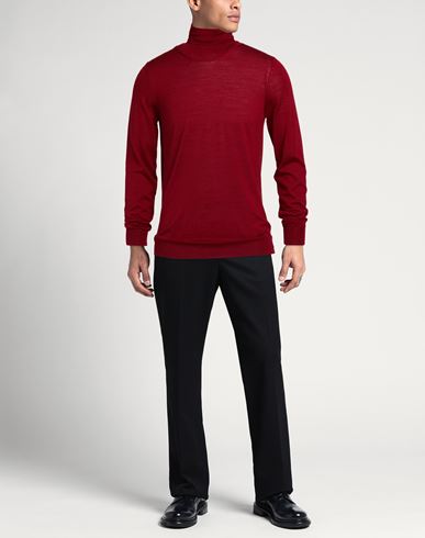 Man Turtleneck Brick Size 42 Wool, Silk