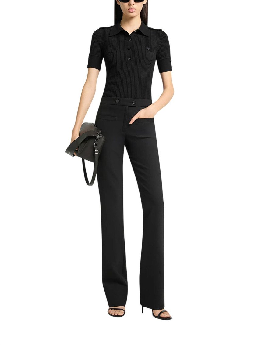 Black Solid Shirt Collar Polo