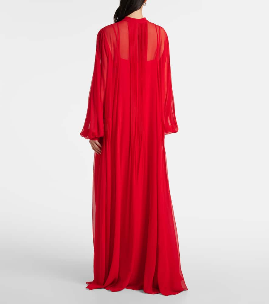 Clarinda pleated silk georgette maxi dress