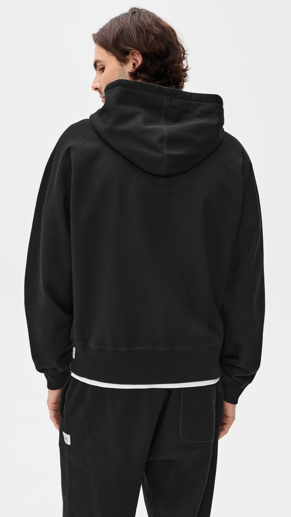 Relaxed Zip Hoodie Black