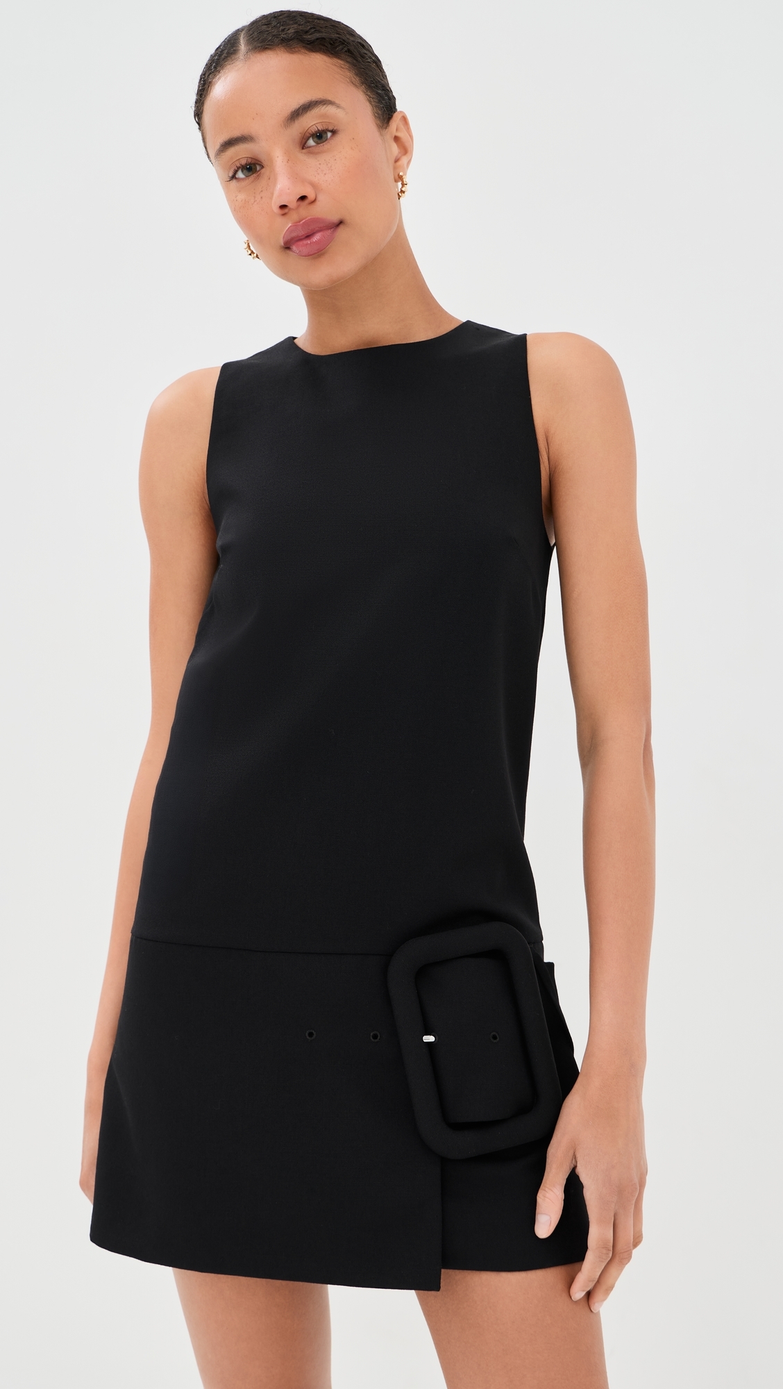 Big Buckle Belt Mini Dress Noir