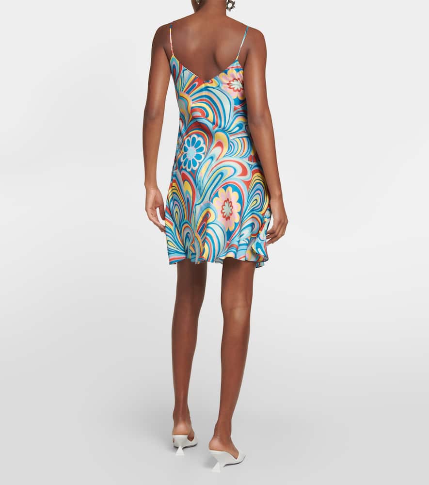 Printed satin slip dress