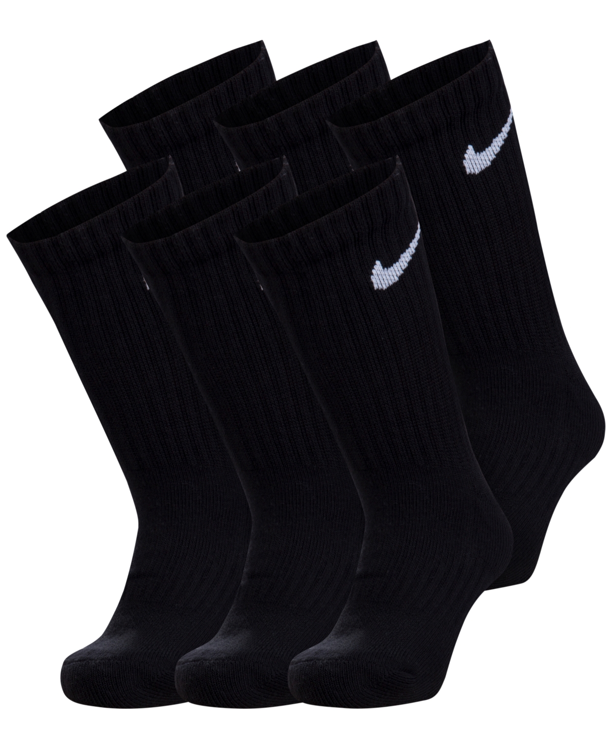 Little Boys 6-Pk. Performance Crew Socks - Black
