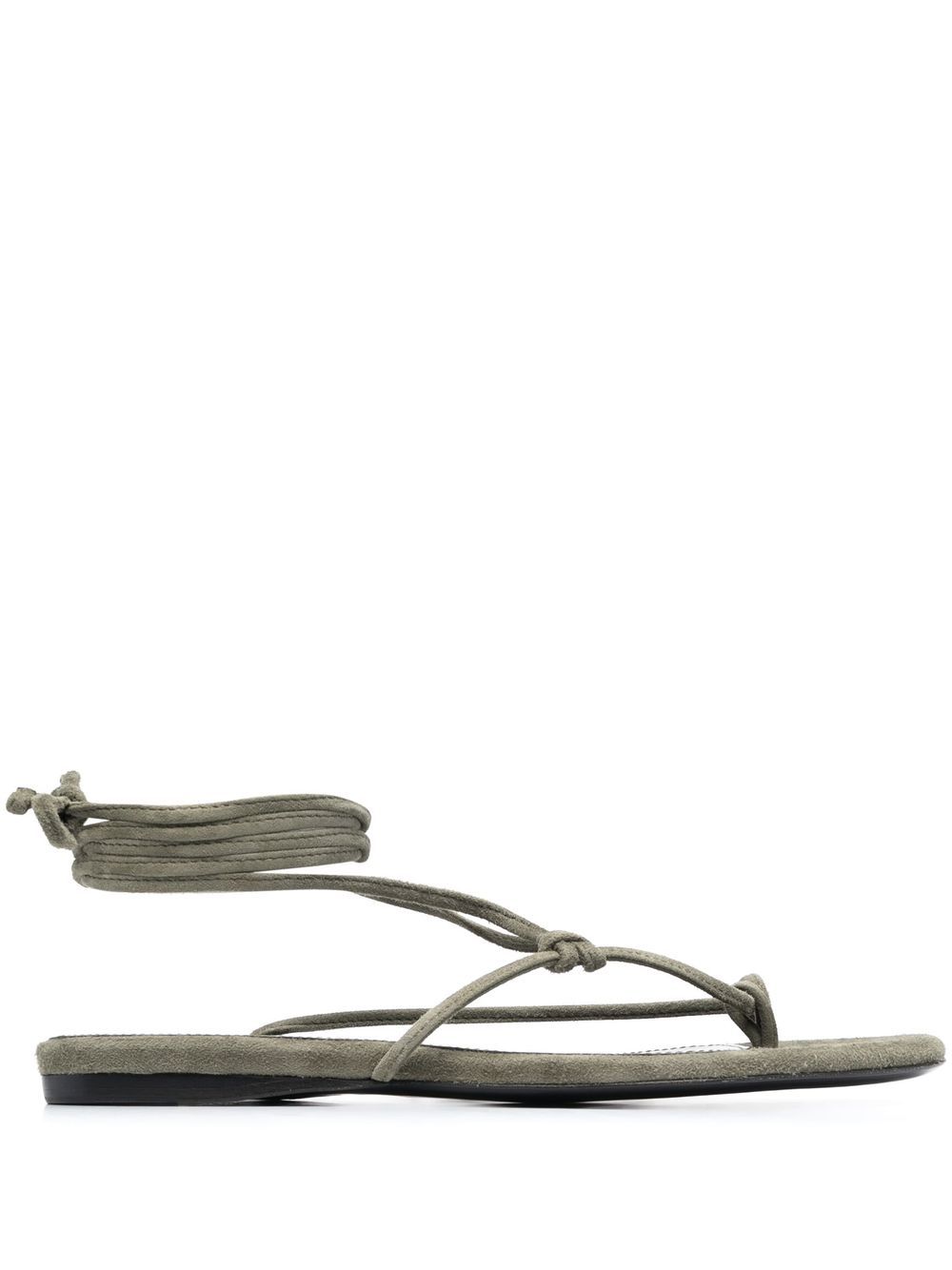 Ankle-tie flat sandals - Green