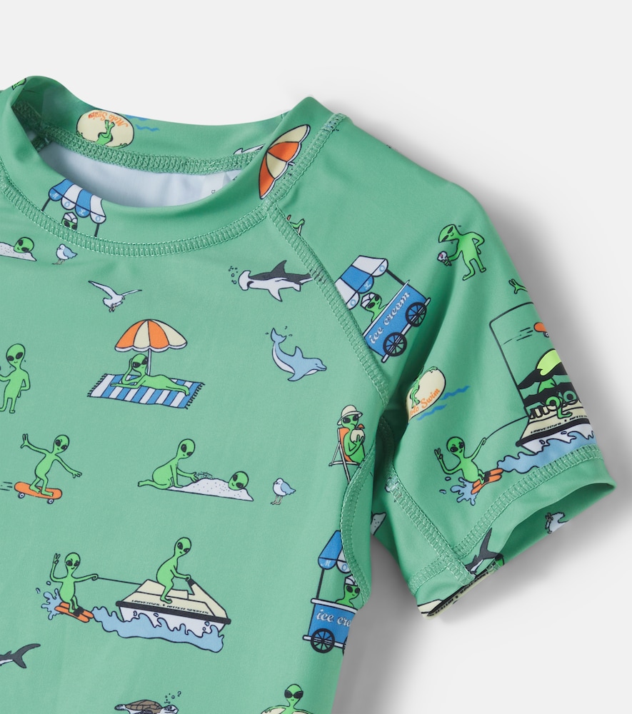 Neptune printed rashguard top