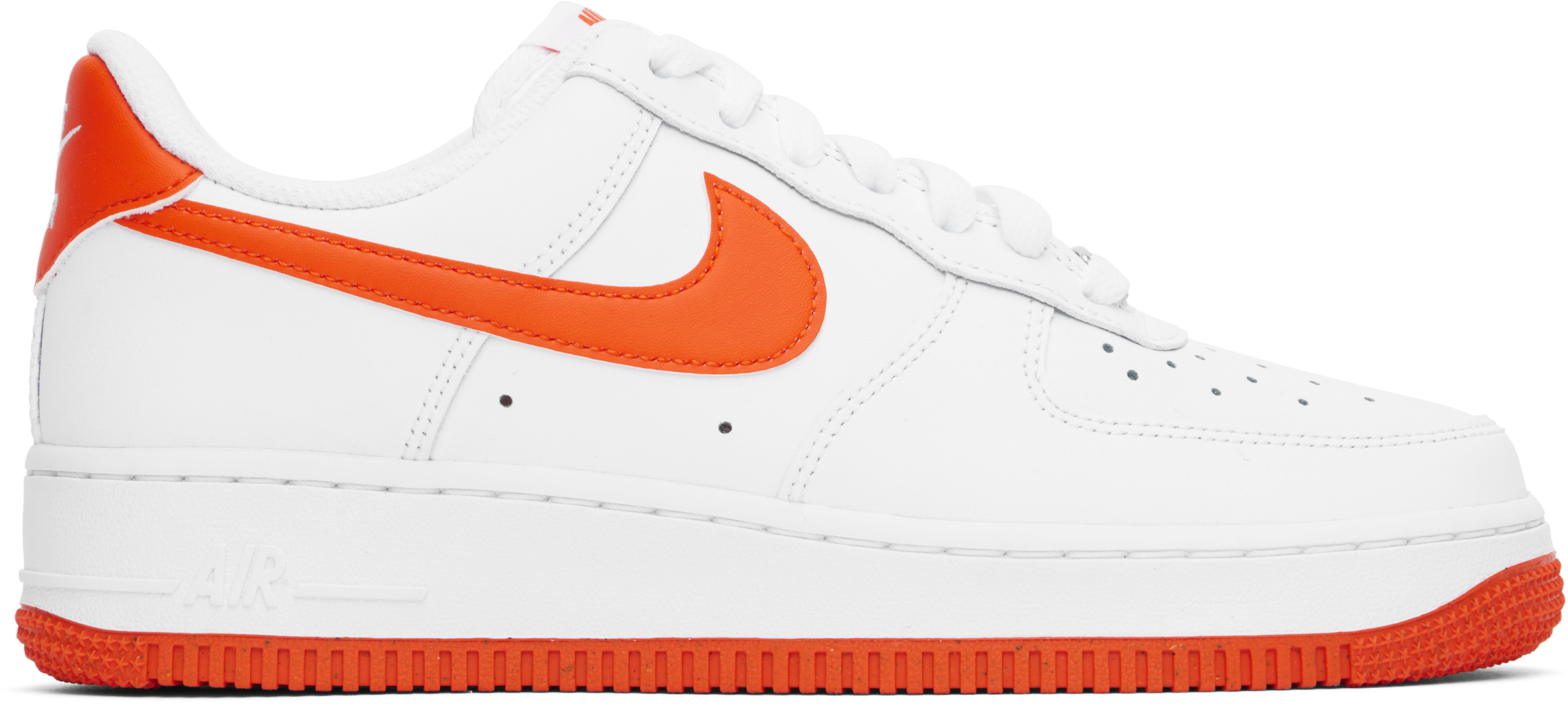 White & Orange Air Force 1 '07 Sneakers