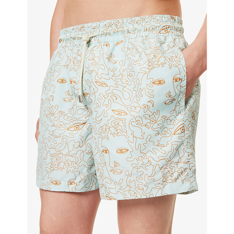 Arrels Barcelona 남성 Mens Light Blue Summer Juliana Printed Swim Shorts XL 75521470