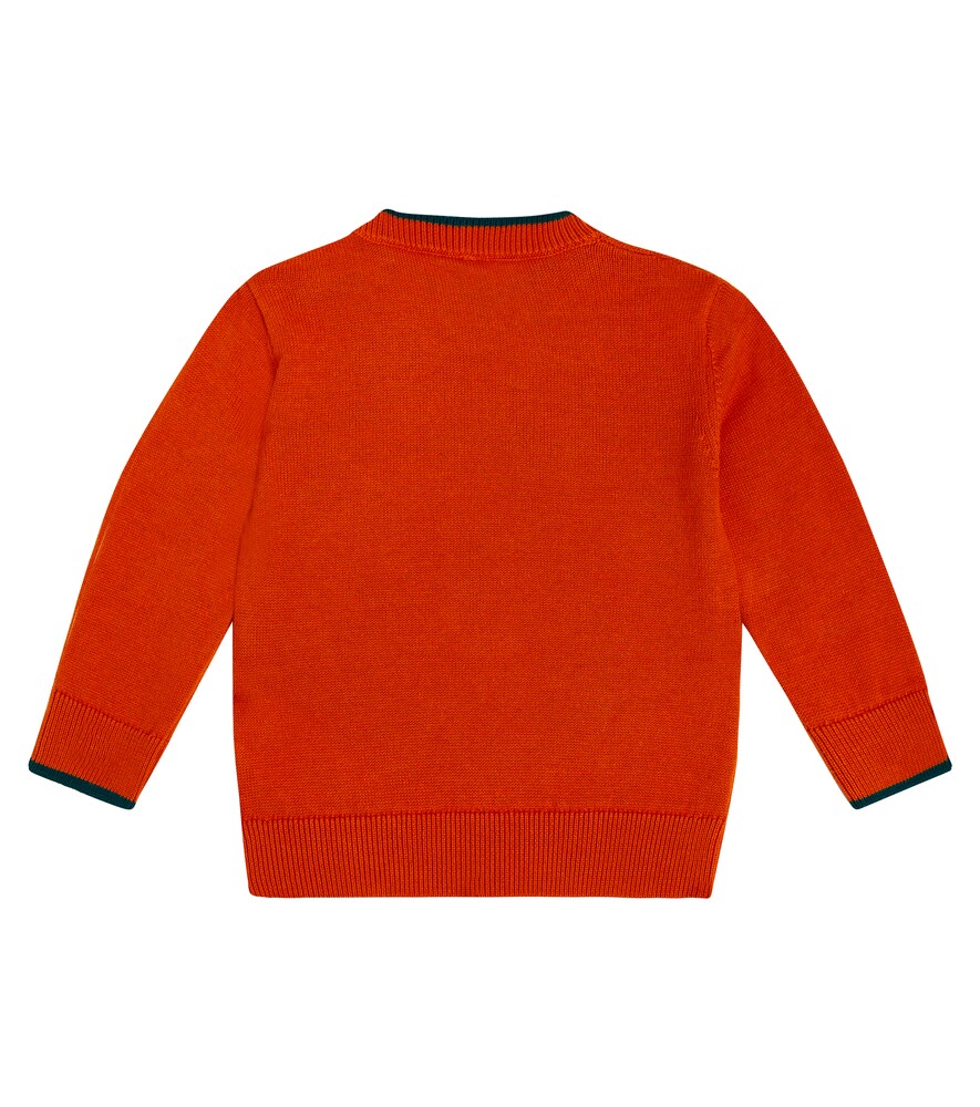 Baby floral-appliqué cotton sweater