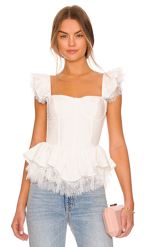 V. Chapman Sorento Corset Top en White. 0. Also en