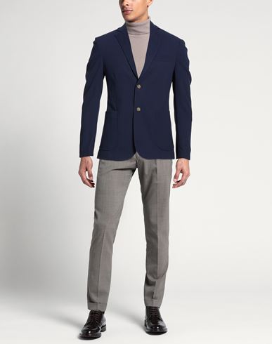 Man Blazer Blue Size 40 Polyester, Viscose, Elastane