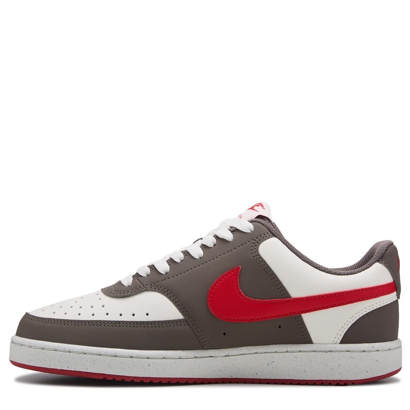 Men's Court Vision Low Sneakers (Off White/Grey/Red)