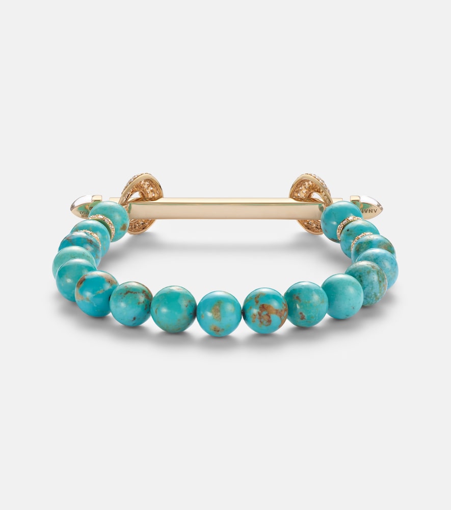 Chakra 18kt gold bracelet with gemstones