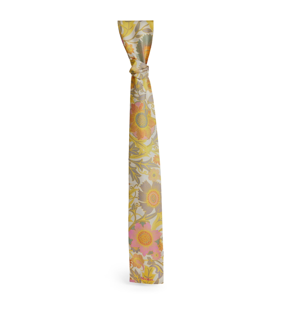 Silk Patterned Skinny Scarf