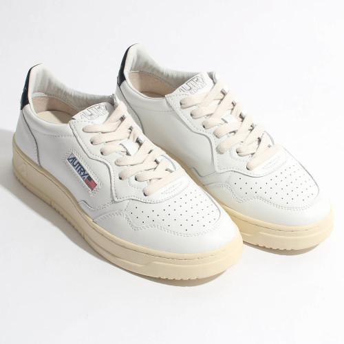 Leather Sneakers With Contrasting Heel Tab