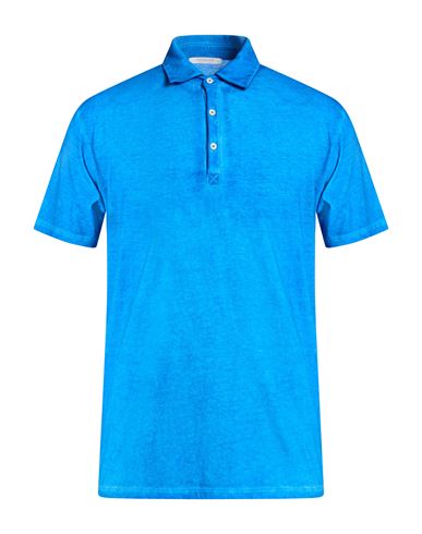 Man Polo shirt Bright blue Size 42 Cotton