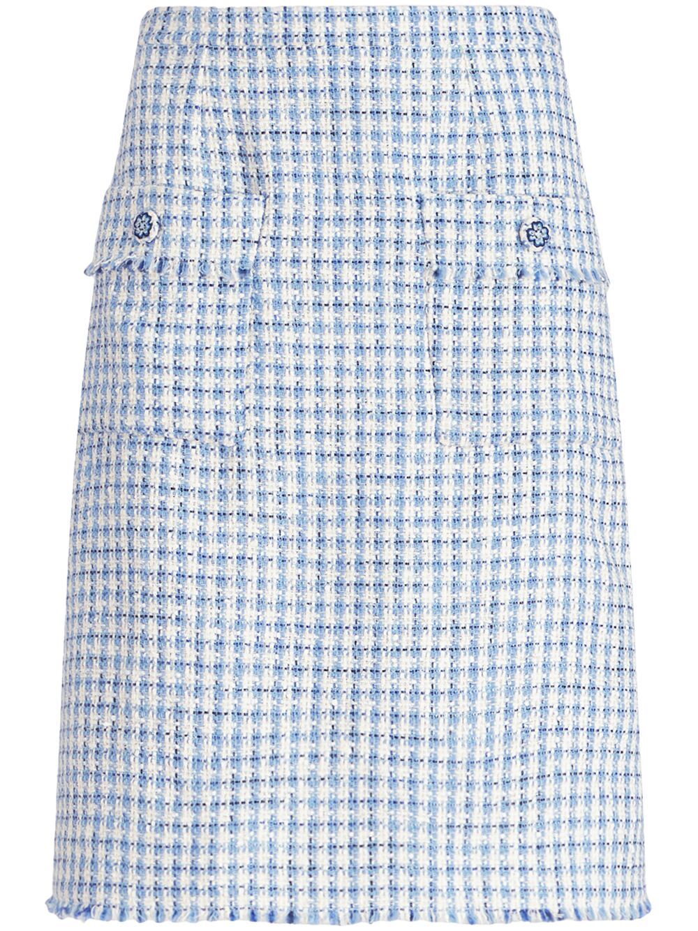 Tweed sheath midi skirt - Blue