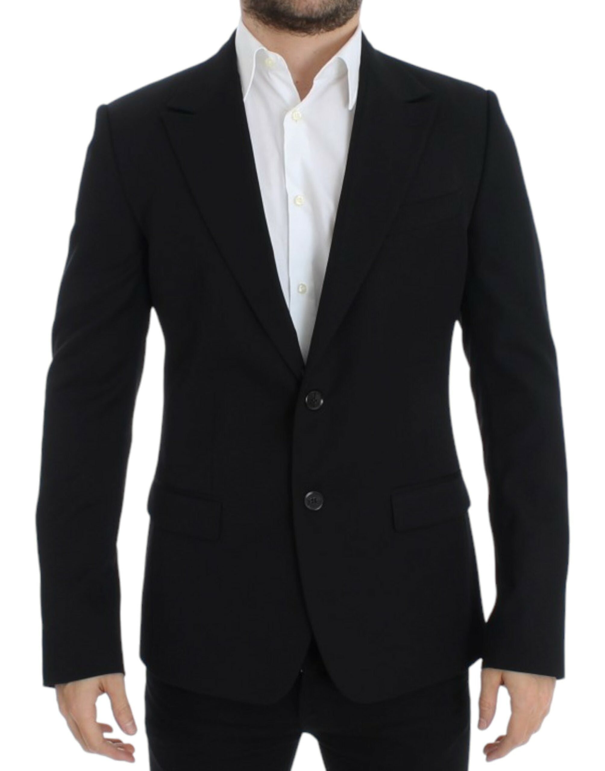 Wool Slim Fit Blazer — Black