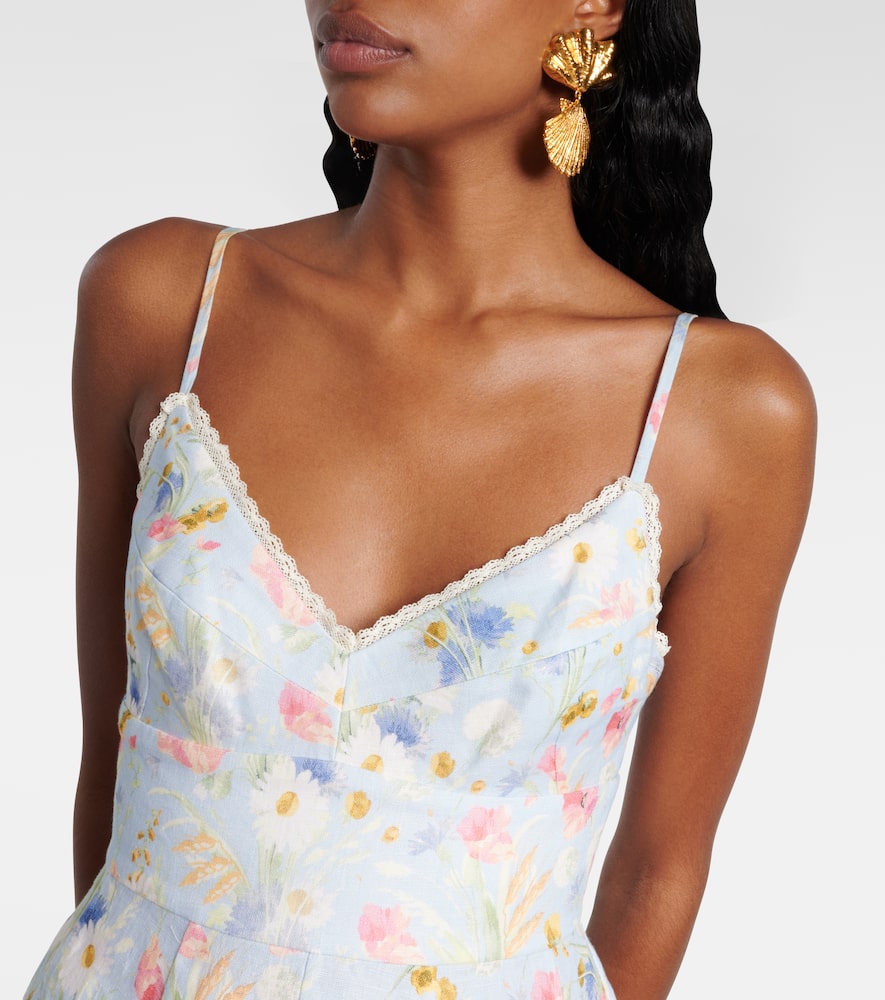 Lucky floral linen minidress